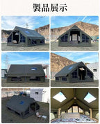 Inflatable Camping Tents 8-10 Person,129 Square Feets Large Inflatable Camping Tent with Stove Jack,Blow up Tent with Mesh Windows & Pump