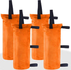 ABCCANOPY Canopy Weights Set of 4-120LBS Sand Bags for Pop up Tent, Weight Bags for Outdoor Gazebo, Trampoline, Pergola, Orange (Without Sand)