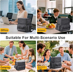 Tactical Lunch Box for Men Women-Insulated Leakproof Lunch Bag with Adjustable Shoulder Strap, Durable Expandable Cooler Bag for Work Office Travel Camping Hiking, Large Meal Pail Adults(Black)