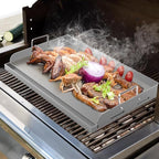 Griddle for Gas Grill, 25"x 16” Universal Fry Pan Metal Flat Top Griddle Plate for Gas Stove/Charcoal/Electric/Gas Grill, Large Stove Top Griddle Insert for Camping, Tailgating and Parties