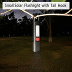 4 Pack Solar Flashlight, Rechargeable Zoomable LED Flashlight, High Lumens Solar Powered Flashlights with Tail Hook Rechargeable Handheld Flashlights for Home Emergency Camping Hiking