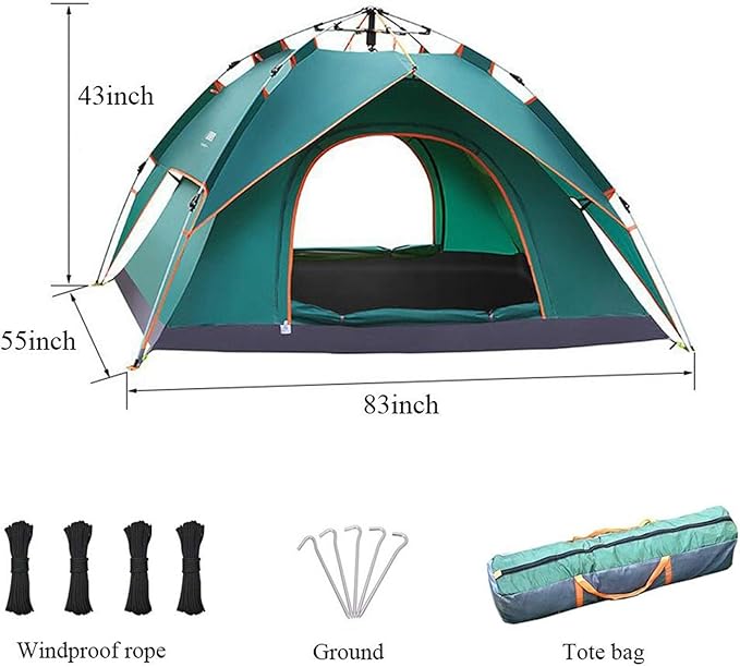 Tent Beach Folding Tents Automatic 1-2 Person and Awning for Outdoor Camping Family Camping Tent