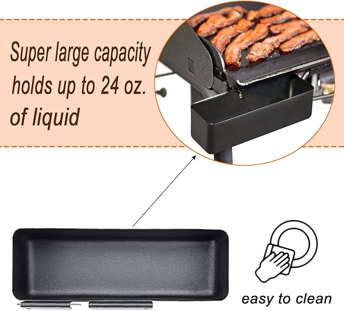 MixRBBQ Grease Cup with Aluminum Drip Pans Liner Set for Camp Chef Griddles Accessories, Professional Drip Catcher Pan Holder for Camp Chef Stove SG100 SG90 SG14 SG30 SG60, Foil Pans(10 Pack), 24 oz
