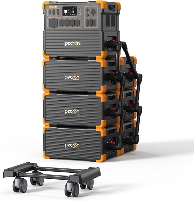 PECRON 26.88kWh Portable Power Station, E3800 LFP with 6 Extra Batteries, 4200W Solar Generator, LiFePO4 Battery Backup Power Station, Fast Charging for Home Emergency, Camping, RV & Off-Grid Living