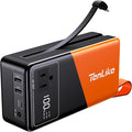 Large Power Bank for Camping Essentials Portable Power Station 99.9Wh Small Electric Generator with 110V 80W Rated 120W Peak AC Plug in Output 60W Type-C Home Backup Outdoor Emergency, Black Orange