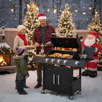 4-Burner w/Side Burner Gas Grill with 292 SQ.IN. Outdoor Grill with 44,000 BTU,Propane Grills with Top Cover Lid,Grills Outdoor Cooking for Patios,Camping,Balcony-Q043