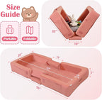 ENITYA Toddler Travel Bed, Folding Floor Cot for Travel, Portable Kids Bed for Sleeping, Washable Toddler Cot for Children 1– 4yr Old, Pink