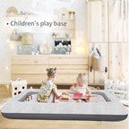 Air Mattress for Kids：Portable Fast Kid air Mattress, Portable Toddler Inflatable Travel Bed, Surface with Plush Smooth Comfortable Ideal for Living Room, Room and Outdoor Camping use（Gray）