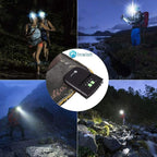 LED Hat Light Headlamp Flashlight, Clip On Cap Lights w/USB Rechargeable, Red Light, Battery Meter, Pivoting Head - Ultra Bright 200 Lumen Hands Free Hat Light for Baseball Caps Adults Kids