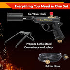 Grillblazer Su-VGun Propane Torch with Hose – High Power 240,000+ BTU Flame Thrower Gun for Instant, Steak Searing, Charcoal Ignition, Backyard BBQ, Campfire, Outdoor Cooking – Handheld Blowtorch