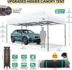 COBIZI Heavy Duty 10x20 Pop up Canopy Tent with 6 Sidewalls, Commercial Instant Canopies Tents for Parties Waterproof Gazebos with Roller Bag, All Season Wind & Waterproof UPF50+,Thickened Frame