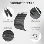 800 Watt Solar Panel Kit, 2pcs 400 Watt Flexible Monocrystalline Solar Panel with Charge Controller Photovoltaic Module for 18-36V Battery Charging Car Battery Camper RV(43.3/23.in)