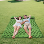 Foldable Inflatable Twin Pad - Portable Sleeping Mattress, Outdoor Equipment for Trail Hiking Travel Picnic Trek Shelter Adventure Resting Sleeping Gear Pillow Cushion Lightweight Bed