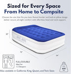 King Koil Luxury Full-Size Air Mattress with Built-In High-Speed Pump & Built-In Pillow Top, 20" Inflatable Double High Airbed for Home, Camping & Guest Comfort, Waterproof & Portable, 1-Year Warranty
