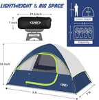 Camping Tent 2-4 Person, Waterproof Windproof Tent with Rainfly Easy Set up-Portable Dome Tents for Camping…