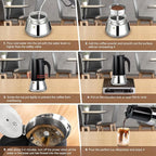12 Cup Stovetop Espresso Maker Stainless Steel Moka Pot Stove Top Percolator Italian Coffee Makers Capable Mocha Greca Machine Cafe Classic Induction Cookers for Home and Camping 600ml 20oz
