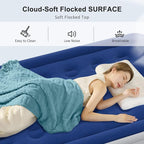 Twin Air Mattress with Built-in Pump, 18" Raised Inflatable Bed Blow Up Mattress, Comfort Portable Air Bed for Camping, Home Guests, Travel 550 lbs Max