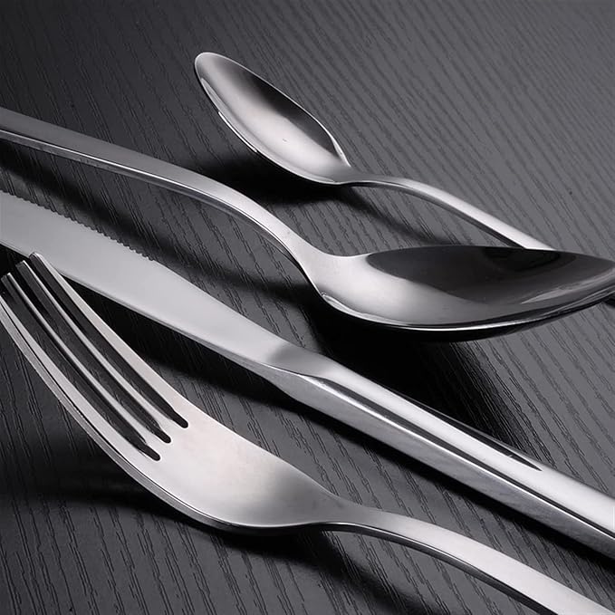 Silverware Flatware Sets Cutlery Sets Stainless Steel Knife Fork Spoon Mixed Cutlery Sets Western Tableware Dinnerware Cutlery Set Camping Travel Picnic Flatware Supplies