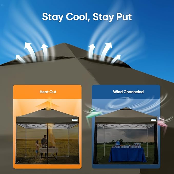 Quictent 10x10 Pop Up Screened Canopy Tent, Instant Setup for 1 Person with Netting, Portable & Compact, Waterproof & UV Protection, Ideal for Camping, Beach, Parties, and Outdoor Events