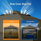 Quictent 10x10 Pop Up Screened Canopy Tent, Instant Setup for 1 Person with Netting, Portable & Compact, Waterproof & UV Protection, Ideal for Camping, Beach, Parties, and Outdoor Events