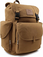ASR Outdoor 30L Heavy Stitch Gold Panning Backpack Camping Canvas Rucksack, Khaki