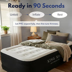 King Koil Plush Pillow Top Twin-Size Inflatable Air Mattress with Built-in High-Speed Pump for Camping, Home & Guests - Luxury Twin Airbed Blow Up Mattress Waterproof, 1-Year Warranty