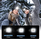 LED Beanie Hat with Light, Headlamp Beanie Cap Unisex Winter Warm Knit Night Light Hat, Knit Beanie Gifts for Men Women Kid