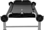 Disc-O-Bed Youth Single Camping Cot Kid-O-Bed, Portable Sleeping Cot for Kids with Included Carry Bag, Indoor and Outdoor Use, Black
