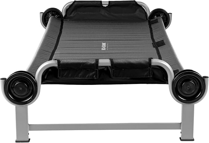 Disc-O-Bed Youth Single Camping Cot Kid-O-Bed, Portable Sleeping Cot for Kids with Included Carry Bag, Indoor and Outdoor Use, Black