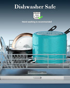 Cook N Home Nonstick Stockpot with Lid 8-Quarts, Professional Cooking Soup Pot, Canning Cookware, Turquoise
