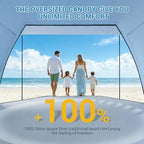 Elegear CumbreX™ Beach Tent Sun Shelter with Canopy, 4-5 Person Pop Up Beach Tent Cabana, Easy Setup UPF 50+ UV Protection Portable Lightweight Double Silver Coating Sun Shade Shelter - Dark Blue