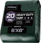 Tarp 6x8 Feet, 20 Mil Waterproof Tarps Heavy Duty with Brass Grommets, Thick Plastic Tarp, UV Resistant Tear&Fade Resistant, Reinforced Edges for Outdoor Pool Car Camp Tent