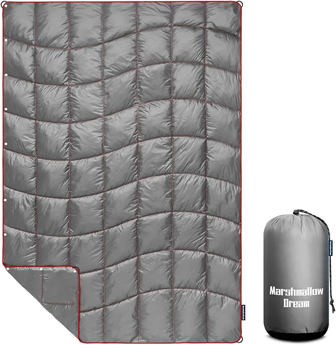 Camping Blanket, Packable Puffy Blanket Down Alternative Blanket Lightweight Windproof Water Resistant for Outdoors,Hiking, Backpacking,Beach,Car,Picnic,Stadium 52x75in