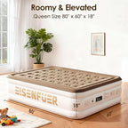 Air Mattress Queen with Built-in Pump – 18" Raised Inflatable Bed with High Speed Built-in Pump, Stable and Durable, colchón inflable, Carry Bag, Cozy Guest Air Bed for Sleepovers, Glamping, Moving