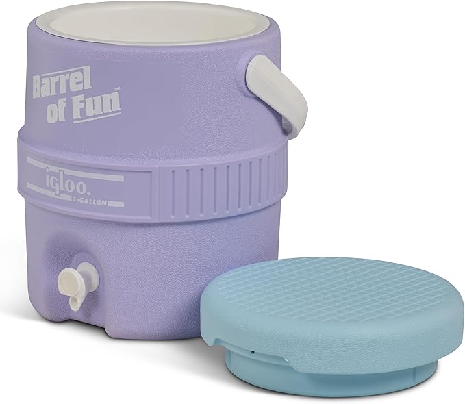 Igloo 2-Gallon Retro Party Water Jug Cooler, Lilac Breeze