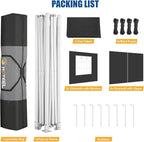 HOTEEL 10x10 Pop up Canopy Tent for Parties, Heavy Duty Easy Setup Tent with 4 Sidewalls, Outdoor Commercial Instant Gazebo for Wedding Event, with Portable Bag & Sand Bags, Black(Hexagonal Frame)