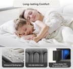 COMMOUDS Twin Air Mattress with Built-in Battery Powered Removable Pump, 13" High Inflatable Mattress, Portable Blow up Mattress, Air Bed for Camping, Home and Guest