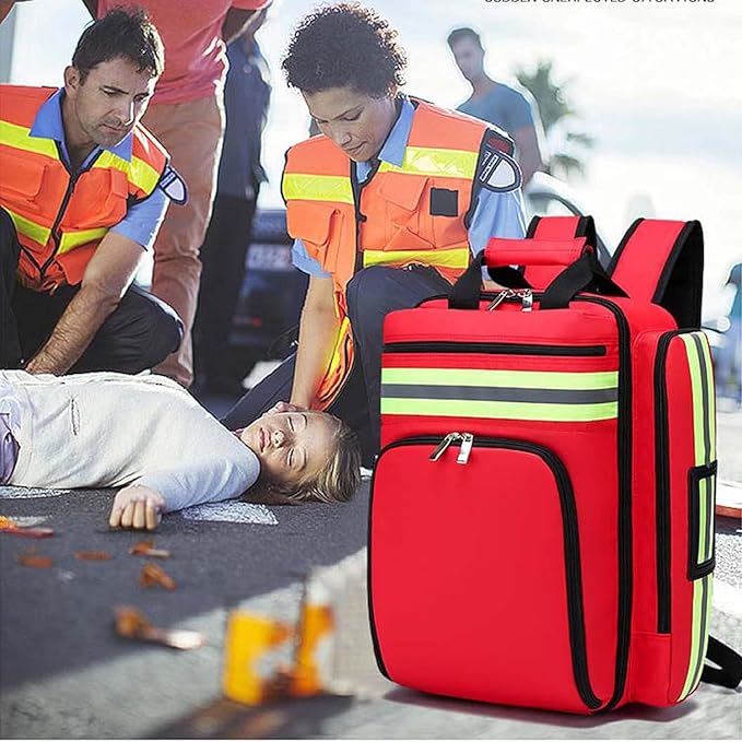 Waterproof Medical First Aid Bag, Multi-Pocket Emergency Treatment Backpack, for Hiking Travel Field Trips Camping Well