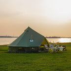 Oxford Bell Tent for Family Camping - Spacious 13.1ft /16.4ft Yurt with Stove Jack, Large Glamping Tents for 4-8 People, 4 Season Oxford Hot Tent Shelter