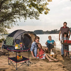 LEADALLWAY Camping Table Folding Picnic Table with 4 Cup Holders and Carrying Bags Collapsible Canvas Portable Tables Folding for BBQ Outdoor Fishing | 4 Cup Holders, Carrying Bags, Collapsible, BBQ, Outdoor, Fishing