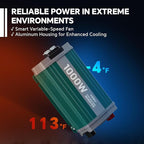 1000W Pure Sine Wave Inverter with ATS Mode, 12V DC to AC 120V Converter for Off-Grid System, RV, Truck, Camping, Peak 2000W