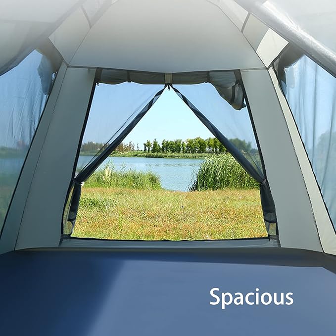 Outdoor Family Tent Weatherproof, Foldable Portable Camping Tent with Carry Bag, Pop Up Waterproof Ventilated Backpacking Tents for Camping, Parks, Picnicking, Traveling
