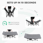JEAREY 2-Piece Camping Cot for Sleeping 28" Extra Wide, Heavy-Duty 1200D Oxford Foliding Cots for Adults Portable with Mattress, Carry Bag for Guest, Travel, Hiking, Light Gray