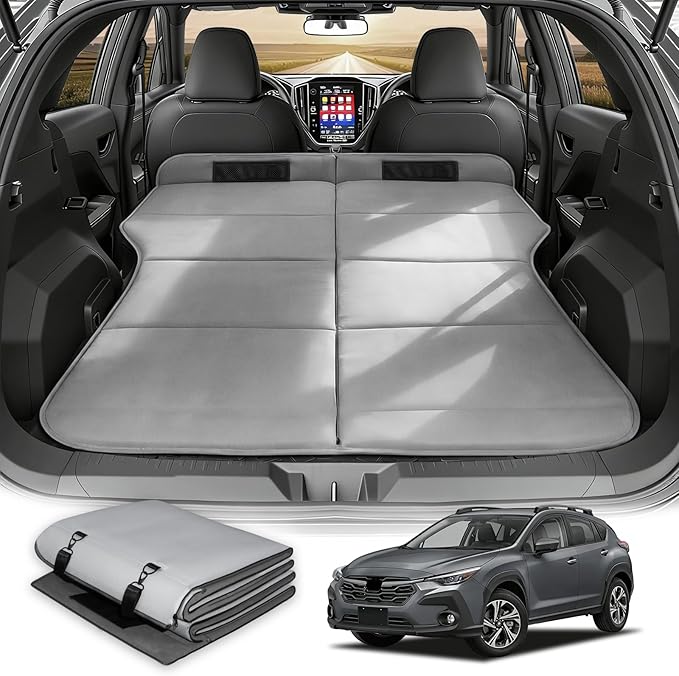 Car Bed for Subaru Crosstrek, Foldable Non-Inflatable Memory Foam Camping Mattress, Thickened Portable SUV Trunk Sleeping Pad, Air Mattress Upgrade for Camping & Travel Essentials, With Storage Bag
