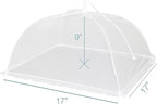 Simply Genius Pop-Up Mesh Food Covers - 17 x 17 in, White, 6 Pack, Large & Tall - Reusable & Collapsible Food Tents for Outdoor Serving