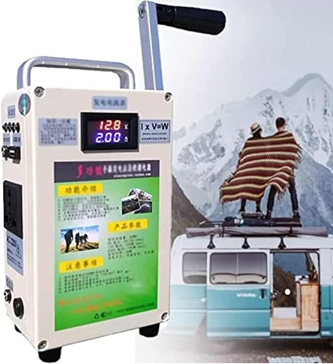 Outdoor Generator Portable Hand Crank Generator,150w 110v 15000mah Small Hand Crank Generator,Used for Mountaineering,Travel,Hiking,Camping,Emergency,Power Outage