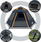 ADSMART Instant Tents for Camping 2/3/4/5 Person Tent Waterproof Easy Setup Sets Up Backpacking Tents with Carry Bag for Outdoor Hiking