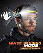 Victoper Rechargeable Headlamp 2Pack, Detachable 230° Wide Beam LED 2in1 Head Lamp with Motion Sensor, Hard Hat Head Light for Adults, 9 Modes Flashlight for Running Hunting Camping Essentials Gear
