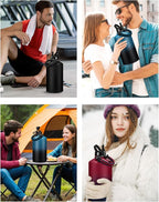 1 Gallon Insulated Water Jug with Straw - Auto Chug Lid, Bottle Carrier Bag, Paracord Handle, 128oz Stainless Steel Water Bottle Keep Hot 24H & Cold 48, Large Canteen Waters Bottles for Sports Work