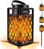 Outdoor Bluetooth Speaker with Flame Atmosphere, Waterproof Wireless Speaker with Wall Mount/Stake/Hook, Led Torch Lantern, Camping Patio Accessories, 10W Stereo Sound, Gifts for Men, Women, Dad